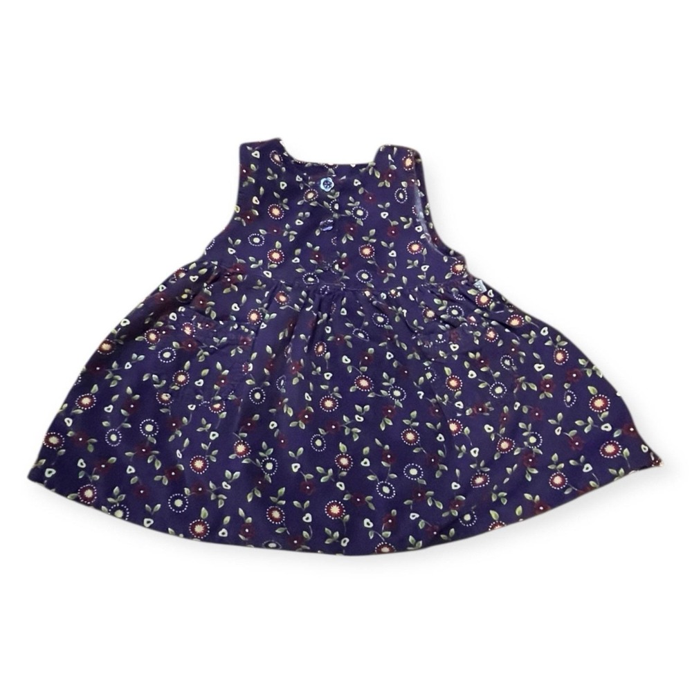 Vintage 90's 100% Cotton Floral McKids Corduroy Infant Dress 18m McDonald's Corp